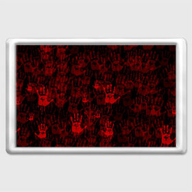Магнит 45*70 с принтом КРОВАВЫЕ РУКИ в Екатеринбурге, Пластик | Размер: 78*52 мм; Размер печати: 70*45 | blood | blood mask | hand | mask | pattern | брызги | кровавая маска | кровавые руки | кровь | маска | паттерн | потеки | руки