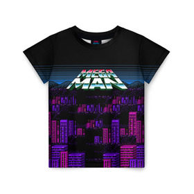 Детская футболка 3D с принтом Megaman city в Екатеринбурге, 100% гипоаллергенный полиэфир | прямой крой, круглый вырез горловины, длина до линии бедер, чуть спущенное плечо, ткань немного тянется | Тематика изображения на принте: maga man | megaman