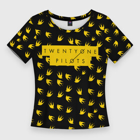 Женская футболка 3D Slim с принтом TWENTY ONE PILOTS  TOP в Екатеринбурге,  |  | 21 pilots | 21p | music | rock | top | trench | twenty one pilots | группа | музыка | рок