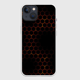 Чехол для iPhone 13 с принтом СТАЛЬНАЯ БРОНЯ в Екатеринбурге,  |  | geometry | orange | steel | texture | yellow | абстракция | броня | геометрия | защита | костюм | соты | сталь | текстура | цветные