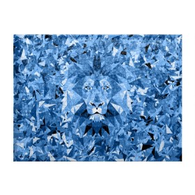Обложка для студенческого билета с принтом Сине-бело-голубой лев в Екатеринбурге, натуральная кожа | Размер: 11*8 см; Печать на всей внешней стороне | fczp | spb | zenit | белый | геометрия | зенит | питер | санкт петербург | синий | спб | треугольники