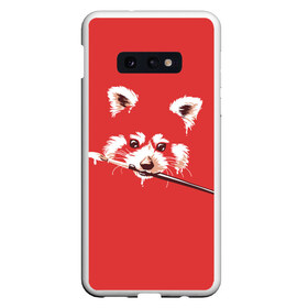 Чехол для Samsung S10E с принтом Красная панда в Екатеринбурге, Силикон | Область печати: задняя сторона чехла, без боковых панелей | енот | кисть | лиса | малая панда | художник