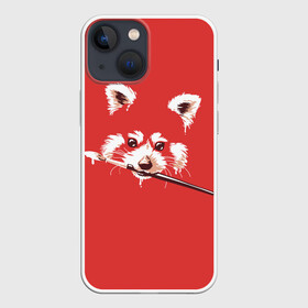 Чехол для iPhone 13 mini с принтом Красная панда в Екатеринбурге,  |  | Тематика изображения на принте: енот | кисть | лиса | малая панда | художник