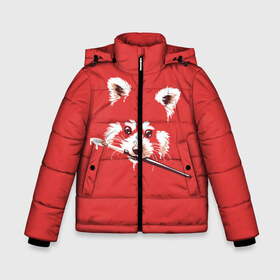 Зимняя куртка для мальчиков 3D с принтом Красная панда в Екатеринбурге, ткань верха — 100% полиэстер; подклад — 100% полиэстер, утеплитель — 100% полиэстер | длина ниже бедра, удлиненная спинка, воротник стойка и отстегивающийся капюшон. Есть боковые карманы с листочкой на кнопках, утяжки по низу изделия и внутренний карман на молнии. 

Предусмотрены светоотражающий принт на спинке, радужный светоотражающий элемент на пуллере молнии и на резинке для утяжки | енот | кисть | лиса | малая панда | художник