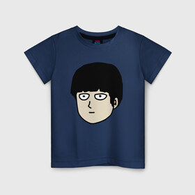 Детская футболка хлопок с принтом Моб в Екатеринбурге, 100% хлопок | круглый вырез горловины, полуприлегающий силуэт, длина до линии бедер | anime | mob psycho 100 | shigeo kageyama | аниме | моб психо 100