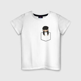 Детская футболка хлопок с принтом Моб в кармане в Екатеринбурге, 100% хлопок | круглый вырез горловины, полуприлегающий силуэт, длина до линии бедер | anime | mob psycho 100 | shigeo kageyama | аниме | моб психо 100