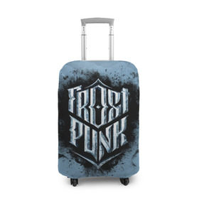 Чехол для чемодана 3D с принтом Frostpunk Logo в Екатеринбурге, 86% полиэфир, 14% спандекс | двустороннее нанесение принта, прорези для ручек и колес | frost punk | frostpunk | фрост панк | фростпанк