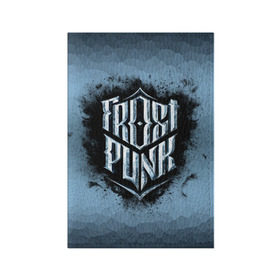 Обложка для паспорта матовая кожа с принтом Frostpunk Logo в Екатеринбурге, натуральная матовая кожа | размер 19,3 х 13,7 см; прозрачные пластиковые крепления | Тематика изображения на принте: frost punk | frostpunk | фрост панк | фростпанк