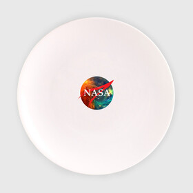 Тарелка с принтом Nasa Space в Екатеринбурге, фарфор | диаметр - 210 мм
диаметр для нанесения принта - 120 мм | америка | астронавт | звезды | космонавт | космос | логотип | наса | сша