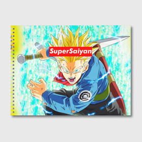 Альбом для рисования с принтом Super Saiyan в Екатеринбурге, 100% бумага
 | матовая бумага, плотность 200 мг. | anime | dragon ball | аниме | гоку | драгон бол | дракона жемчуг