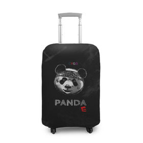 Чехол для чемодана 3D с принтом Cygo - panda E в Екатеринбурге, 86% полиэфир, 14% спандекс | двустороннее нанесение принта, прорези для ручек и колес | cygo | panda e | rap | бандана | гепард | голова | леонид вакальчук | медведь | мы бежим с тобой как будто от гепарда | надпись | панда е | реп | репер | рэп | рэпер | сайго | суго | цуго