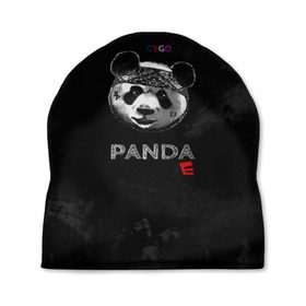 Шапка 3D с принтом Cygo - panda E в Екатеринбурге, 100% полиэстер | универсальный размер, печать по всей поверхности изделия | cygo | panda e | rap | бандана | гепард | голова | леонид вакальчук | медведь | мы бежим с тобой как будто от гепарда | надпись | панда е | реп | репер | рэп | рэпер | сайго | суго | цуго