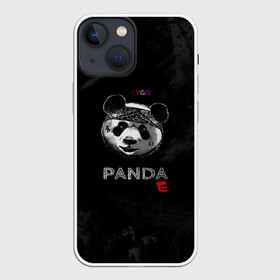 Чехол для iPhone 13 mini с принтом Cygo   panda E в Екатеринбурге,  |  | cygo | panda e | rap | бандана | гепард | голова | леонид вакальчук | медведь | мы бежим с тобой как будто от гепарда | надпись | панда е | реп | репер | рэп | рэпер | сайго | суго | цуго