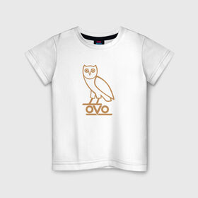 Детская футболка хлопок с принтом OVO owl в Екатеринбурге, 100% хлопок | круглый вырез горловины, полуприлегающий силуэт, длина до линии бедер | drake | hotlinebling | more life | ovo | sixgod | дрейк