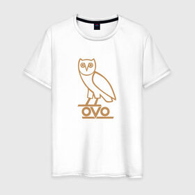 Мужская футболка хлопок с принтом OVO owl в Екатеринбурге, 100% хлопок | прямой крой, круглый вырез горловины, длина до линии бедер, слегка спущенное плечо. | drake | hotlinebling | more life | ovo | sixgod | дрейк