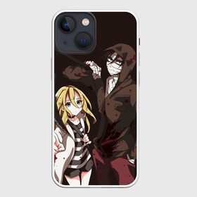 Чехол для iPhone 13 mini с принтом Рейчел и Зак в Екатеринбурге,  |  | angels of death | anime | satsuriku no tenshi | ангел кровопролития | аниме