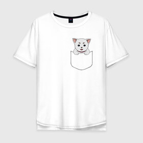 Мужская футболка хлопок Oversize с принтом Sadaharu Pocket в Екатеринбурге, 100% хлопок | свободный крой, круглый ворот, “спинка” длиннее передней части | anime | gin tama | gintama | аниме | гинтама