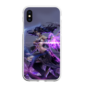 Чехол для iPhone XS Max матовый с принтом Моргана League of Legends в Екатеринбурге, Силикон | Область печати: задняя сторона чехла, без боковых панелей | Тематика изображения на принте: league | legends | lol | morgana | блеск | искра | крылья | лига легенд | магия | полет | свет