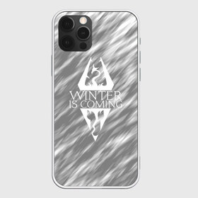 Чехол для iPhone 12 Pro Max с принтом WINTER IS COMING в Екатеринбурге, Силикон |  | Тематика изображения на принте: dovahkiin | fus ro dah | royal play | rpg | skyrim | tes | tes online | the elder scrolls | война | докавин | компьютерные игры | рпг