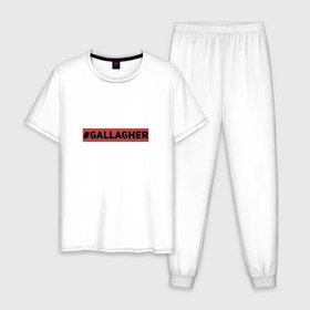 Мужская пижама хлопок с принтом #Gallagher в Екатеринбурге, 100% хлопок | брюки и футболка прямого кроя, без карманов, на брюках мягкая резинка на поясе и по низу штанин
 | gallagher | shameless | бесстыжие | галлагер