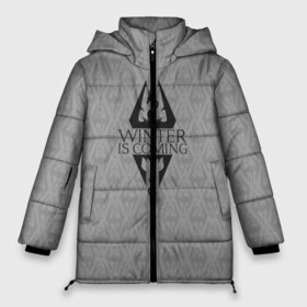 Женская зимняя куртка 3D с принтом THE ELDER SCROLLS в Екатеринбурге, верх — 100% полиэстер; подкладка — 100% полиэстер; утеплитель — 100% полиэстер | длина ниже бедра, силуэт Оверсайз. Есть воротник-стойка, отстегивающийся капюшон и ветрозащитная планка. 

Боковые карманы с листочкой на кнопках и внутренний карман на молнии | dovahkiin | dragonborn | fus ro dah | royal play | rpg | skyrim | tes | tes online | the elder scrolls | война | докавин | компьютерные игры | рпг