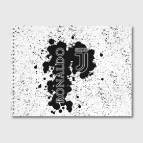 Альбом для рисования с принтом Ronaldo white and black в Екатеринбурге, 100% бумага
 | матовая бумага, плотность 200 мг. | 7 | cristiano | juventus | ronaldo | криштиану роналду | ювентус