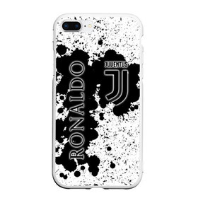 Чехол для iPhone 7Plus/8 Plus матовый с принтом Ronaldo white and black в Екатеринбурге, Силикон | Область печати: задняя сторона чехла, без боковых панелей | 7 | cristiano | juventus | ronaldo | криштиану роналду | ювентус