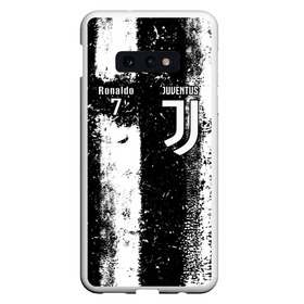 Чехол для Samsung S10E с принтом Ronaldo uniform в Екатеринбурге, Силикон | Область печати: задняя сторона чехла, без боковых панелей | Тематика изображения на принте: 7 | cristiano | juventus | ronaldo | белые | криштиану | линии | роналду | черные | ювентус