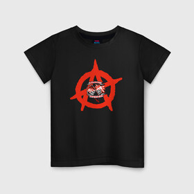 Детская футболка хлопок с принтом Монгол Шуудан в Екатеринбурге, 100% хлопок | круглый вырез горловины, полуприлегающий силуэт, длина до линии бедер | монгол шуудан анархия анархо рок рок панк
