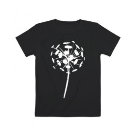 Детская футболка хлопок с принтом Одуванчик в Екатеринбурге, 100% хлопок | круглый вырез горловины, полуприлегающий силуэт, длина до линии бедер | Тематика изображения на принте: арт | одуванчик | пух | растения | семена | силуэт | цветы