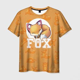Мужская футболка 3D с принтом Fox в Екатеринбурге, 100% полиэфир | прямой крой, круглый вырез горловины, длина до линии бедер | йога | лиса