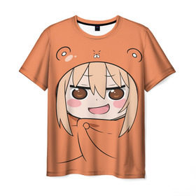 Мужская футболка 3D с принтом Himouto! Umaru-chan в Екатеринбурге, 100% полиэфир | прямой крой, круглый вырез горловины, длина до линии бедер | himouto umaru chan | himouto umaruchan | komaru | my two faced little sister | tanukichi | u.m.r. | umaru doma | двуличная сестрёнка умару | умару дома