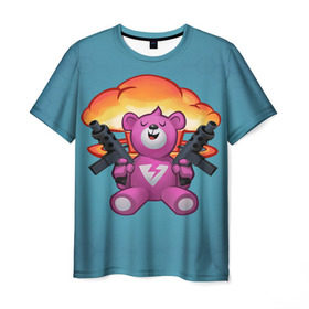 Мужская футболка 3D с принтом Fortnite Bear в Екатеринбурге, 100% полиэфир | прямой крой, круглый вырез горловины, длина до линии бедер | battle | bear | epic | fortnite | games | royale | save | soldier | teddy | teddybear | world | битва | королевская | медведь | мишка | солдат | фортнайт