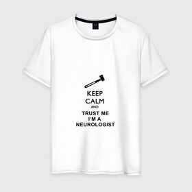 Мужская футболка хлопок с принтом невролог в Екатеринбурге, 100% хлопок | прямой крой, круглый вырез горловины, длина до линии бедер, слегка спущенное плечо. | 