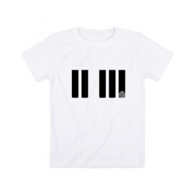 Детская футболка хлопок с принтом Отпечаток на клавише в Екатеринбурге, 100% хлопок | круглый вырез горловины, полуприлегающий силуэт, длина до линии бедер | геометрия | клавиша | минимализм | отпечаток | палец | пианино | синтезатор