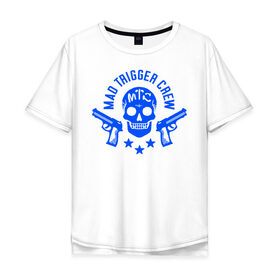 Мужская футболка хлопок Oversize с принтом Hypnosis Mic Mad Trigger Crew в Екатеринбурге, 100% хлопок | свободный крой, круглый ворот, “спинка” длиннее передней части | 