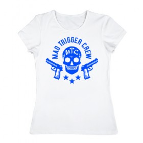 Женская футболка хлопок с принтом Hypnosis Mic Mad Trigger Crew в Екатеринбурге, 100% хлопок | прямой крой, круглый вырез горловины, длина до линии бедер, слегка спущенное плечо | 