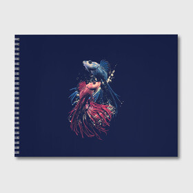 Альбом для рисования с принтом Рыбки в Екатеринбурге, 100% бумага
 | матовая бумага, плотность 200 мг. | fish | fisher | рыба | рыбы