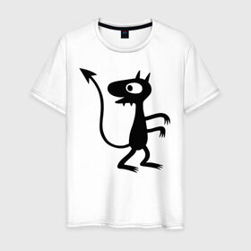 Мужская футболка хлопок с принтом Luci в Екатеринбурге, 100% хлопок | прямой крой, круглый вырез горловины, длина до линии бедер, слегка спущенное плечо. | disenchantment | luci | люси | мэтт гроунинг | разочарование | тролль | эльф