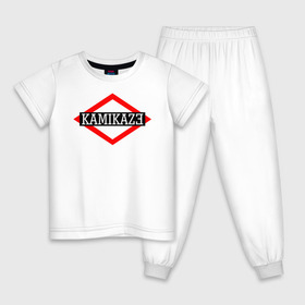 Детская пижама хлопок с принтом Kamikaze в Екатеринбурге, 100% хлопок |  брюки и футболка прямого кроя, без карманов, на брюках мягкая резинка на поясе и по низу штанин
 | eminem | kamikaze | камикадзе | эминем