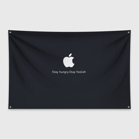 Флаг-баннер с принтом Стив Джобс в Екатеринбурге, 100% полиэстер | размер 67 х 109 см, плотность ткани — 95 г/м2; по краям флага есть четыре люверса для крепления | iphone | steve jobs | стив джобс | эппл