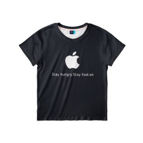Детская футболка 3D с принтом Стив Джобс в Екатеринбурге, 100% гипоаллергенный полиэфир | прямой крой, круглый вырез горловины, длина до линии бедер, чуть спущенное плечо, ткань немного тянется | iphone | steve jobs | стив джобс | эппл