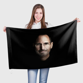 Флаг 3D с принтом Стив Джобс в Екатеринбурге, 100% полиэстер | плотность ткани — 95 г/м2, размер — 67 х 109 см. Принт наносится с одной стороны | iphone | steve jobs | стив джобс | эппл