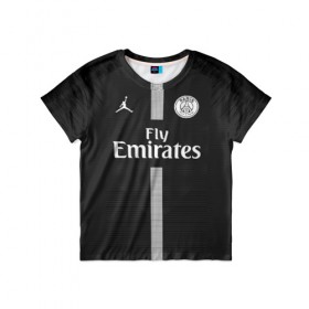 Детская футболка 3D с принтом Neymar home UCL edition 18-19 в Екатеринбурге, 100% гипоаллергенный полиэфир | прямой крой, круглый вырез горловины, длина до линии бедер, чуть спущенное плечо, ткань немного тянется | Тематика изображения на принте: 