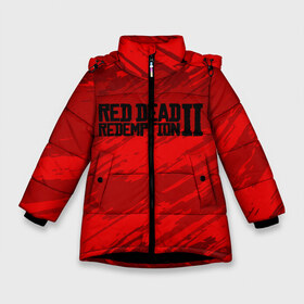 Зимняя куртка для девочек 3D с принтом RED DEAD REDEMPTION 2 в Екатеринбурге, ткань верха — 100% полиэстер; подклад — 100% полиэстер, утеплитель — 100% полиэстер. | длина ниже бедра, удлиненная спинка, воротник стойка и отстегивающийся капюшон. Есть боковые карманы с листочкой на кнопках, утяжки по низу изделия и внутренний карман на молнии. 

Предусмотрены светоотражающий принт на спинке, радужный светоотражающий элемент на пуллере молнии и на резинке для утяжки. | gamer | gun | logo | play | player | rdr2 | red dead redemption 2 | rockstar | western | вестерн | ковбои | компьютерные игры 2019 | криминал | лого | рокстар
