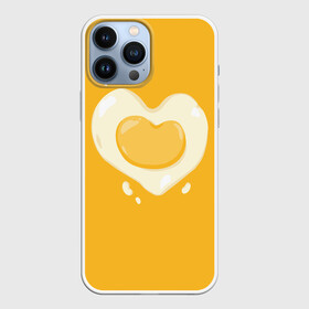 Чехол для iPhone 13 Pro Max с принтом Яичница Сердечко в Екатеринбурге,  |  | eggs | food | heart | love | white | yellow | белок | всмятку | еда | желток | любовь | сердечко | сердце | яичница | яйца