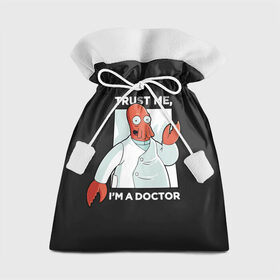 Подарочный 3D мешок с принтом Зойдберг в Екатеринбурге, 100% полиэстер | Размер: 29*39 см | Тематика изображения на принте: bender | futurama | mult | simpsons | zoidberg | бендер | зойдберг | мульт | мультик | мультфильм | симпсоны | футурама