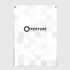 Постер с принтом Aperture Labs в Екатеринбурге, 100% бумага
 | бумага, плотность 150 мг. Матовая, но за счет высокого коэффициента гладкости имеет небольшой блеск и дает на свету блики, но в отличии от глянцевой бумаги не покрыта лаком | лаборатория | портал