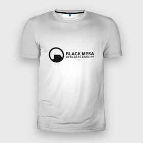 Мужская футболка 3D спортивная с принтом Black Mesa в Екатеринбурге, 100% полиэстер с улучшенными характеристиками | приталенный силуэт, круглая горловина, широкие плечи, сужается к линии бедра | black mesa | half life | халф лайф | черная меса