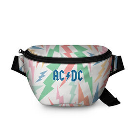 Поясная сумка 3D с принтом AC/DC в Екатеринбурге, 100% полиэстер | плотная ткань, ремень с регулируемой длиной, внутри несколько карманов для мелочей, основное отделение и карман с обратной стороны сумки застегиваются на молнию | acdc | альтернатива | группа | диси | метал | музыка | музыканты | рок | эйси | эйсидиси